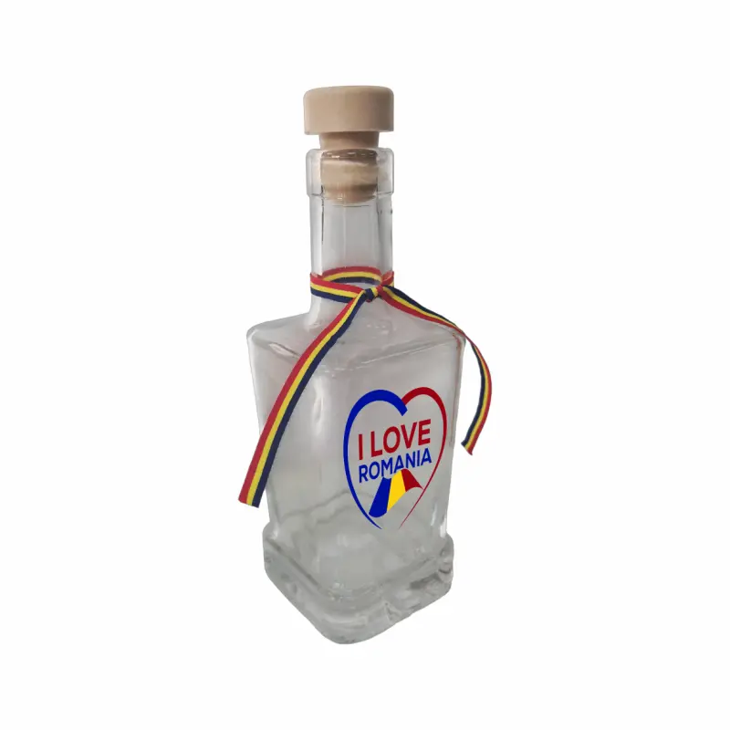 I love romania, sticla cu mesaj patrata, 250 ml, model divgs318 13